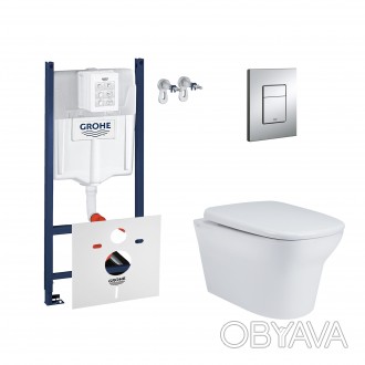 Набор инсталляция 4 в 1 Grohe Rapid SL 3884000G + унитаз с сиденьем Qtap Gemini . . фото 1