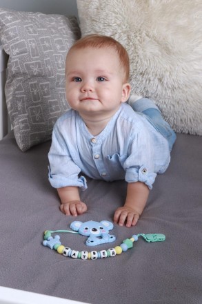 Именной подарочный набор для новорожденного мальчика с именной игрушкой грызунок. . фото 10