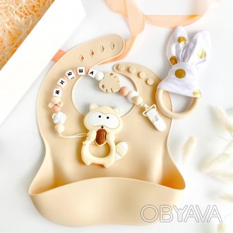 Именной подарочный набор для новорожденной девочки с именной игрушкой грызунок Е. . фото 1