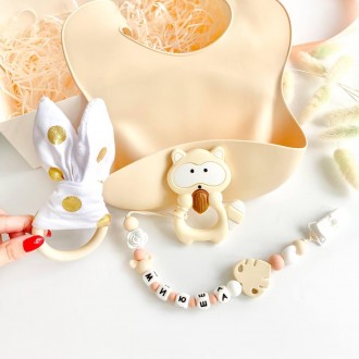 Именной подарочный набор для новорожденной девочки с именной игрушкой грызунок Е. . фото 2