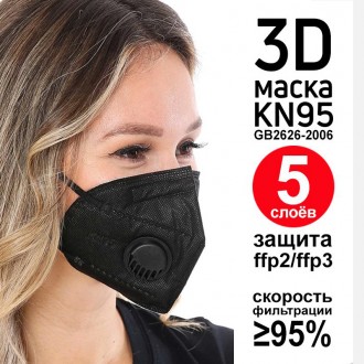 Респіратор маска захисна JIADA FFP2 KN95 в персональному пакованні. Замовлення в. . фото 2