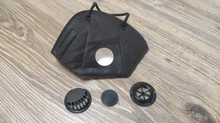 
Будівельна маска KN95/FFP2 Респіратор із клапаном — Чорний. Захист від пилу, ві. . фото 5