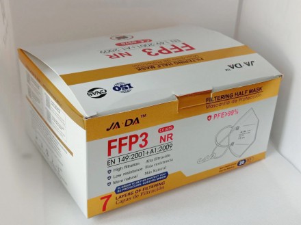 Репортер FFP3 JIADA Маска KN95 / N99 Захисна біла у вакуумній упаковці без клапа. . фото 5