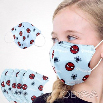 Детская защитная маска (респиратор) KN95 (FFP2) без клапана с рисунком
KN95 - эт. . фото 1