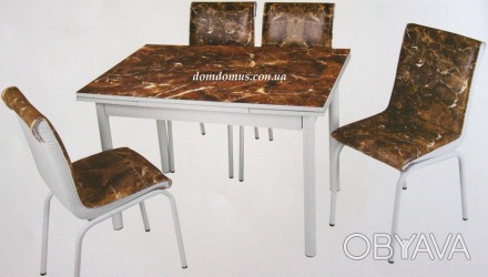 Комплект обеденной мебели с оригинальным декором практичен и удобен и станет укр. . фото 1