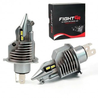 Комплект LED ламп головного світла Fighter H4 H/L 11-30 V 30 W 6500 K радіатор з вентилятором (діод 3570). Харків. фото 1 Комплект LED ламп головного світла Fighter H4 H/L 11-30 V 30 W 6500 K радіатор з вентилятором (діод 3570). Харків. фото 1