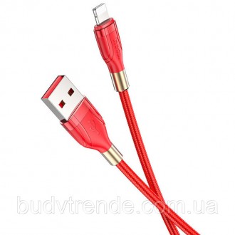 Дата кабель Hoco U92 "Gold collar" Lightning (1.2 m) (Красный). . фото 3