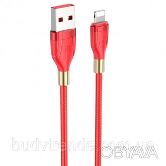 Дата кабель Hoco U92 "Gold collar" Lightning (1.2 m) (Красный). . фото 1