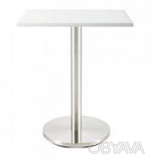 Високий барний стіл, підстава нержавейка inox, стільниця білого кольору, розмір . . фото 1