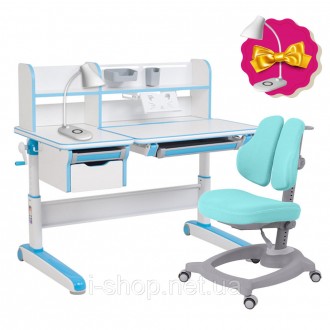 Комплект стол-трансформер Libro Blue + эргономичное кресло FunDesk Diverso Green. . фото 2