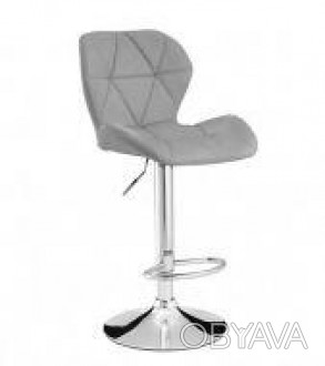 Високий барний стілець, матеріал сидіння і спинки екошкіра, хромована металева о. . фото 1