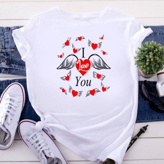 Женская футболка с сердцем " Я тебя люблю"
Отличный подарок на любые юбилейные д. . фото 5