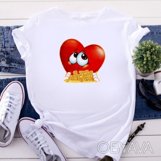 Женская футболка с сердцем " Я тебя люблю"
Отличный подарок на любые юбилейные д. . фото 1