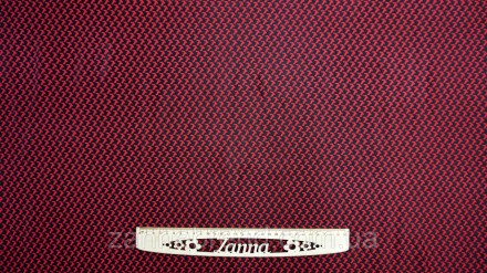  Ткань двусторонний бенгалин-жаккард черно-красного цвета принт "Имитация гусино. . фото 3
