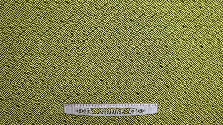  Ткань двусторонний бенгалин-жаккард черно-желтого цвета принт "Орнамент" - явля. . фото 3