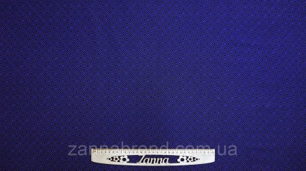  Ткань двусторонний бенгалин-жаккард черно-ульрамаринового цвета принт "Орнамент. . фото 3