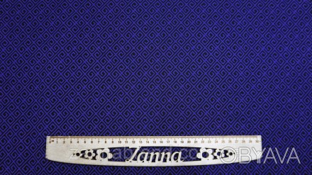  Ткань двусторонний бенгалин-жаккард черно-ульрамаринового цвета принт "Орнамент. . фото 1