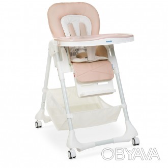 Стульчик M 3822 Beige (1шт) для кормления, 5точ.ремни, столик выдв. 4колеса, кож. . фото 1