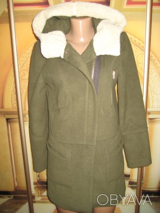 Продам осенне-весеннее пальто Asos. Размер Xs-S. Цвет хаки из серыми вставками. . . фото 1