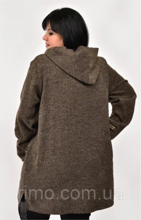 Женский кардиган-пальто больших размеров, застегивается на молнию, есть карманы,. . фото 4