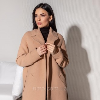 Женское пальто-халат демисезонное, модель с отложным воротником и карманами, без. . фото 8