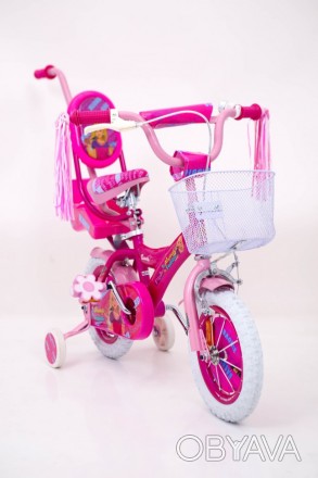 Детский двухколесный велосипед для девочки с корзинкой 12 дюймов BEAUTY 19ВВ01-1. . фото 1