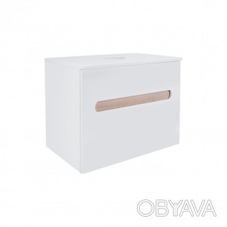 Подвесная тумба Qtap Virgo 600х476х469 White/Whitish oak со столешницей QT1879TP. . фото 1