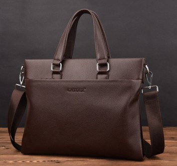 Стильная мужская сумка для ноутбука эко кожа, мужской портфель под ноутбук, план. . фото 4