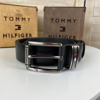 Качественный мужской ремень из натуральной кожи в стиле Tommy Hilfiger, пояс кож. . фото 6