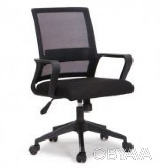 
Сучасне офісне крісло, висока спинка з чорної сітки mesh, м'яке сидіння з чорно. . фото 1