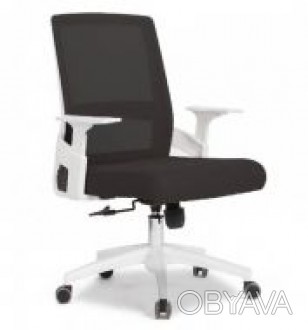 
Сучасне офісне крісло, спинка з чорної сітки mesh, м'яке сидіння з чорної акрил. . фото 1