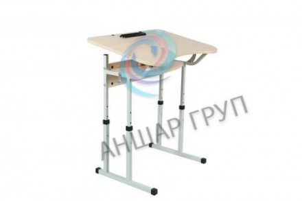 Комплект стол ученический 1-местный с регулировкой угла наклона столешницы и пол. . фото 2