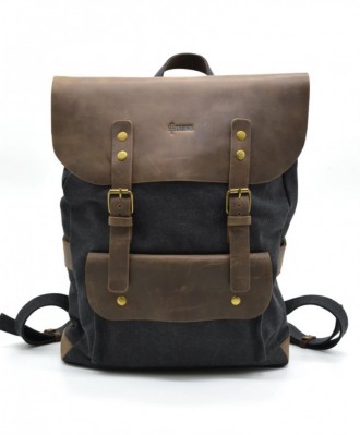 Практичный рюкзак унисекс парусина+кожа RG-9001-4lx бренда TARWA. Превосходная м. . фото 3