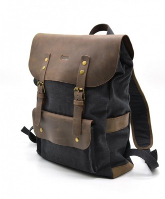 Практичный рюкзак унисекс парусина+кожа RG-9001-4lx бренда TARWA. Превосходная м. . фото 2
