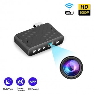 Мини WiFi камера FullHD 1080P USB для повербанка Jianshu B51WiFi, 2 Мп, P2P, до . . фото 2