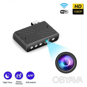 Мини WiFi камера FullHD 1080P USB для повербанка Jianshu B51WiFi, 2 Мп, P2P, до . . фото 1