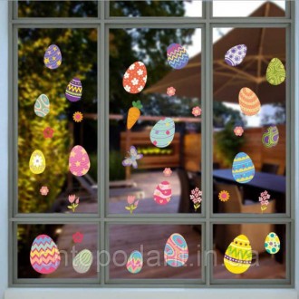 Наклейки декоративні Великодні вінілові на вікна Великдень декор на Пасху Дизайн. . фото 6