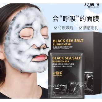  
Тканинна маска, що очищає пухирцева Huanyancao Black Sea Salt Bubble Mask Spa . . фото 3