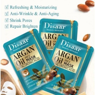 Тканевая маска для лица с аргановым маслом Disaar интенсивно питает кожу, увлажн. . фото 3