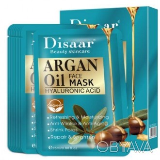 Тканевая маска для лица с аргановым маслом Disaar интенсивно питает кожу, увлажн. . фото 1