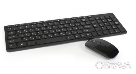 Стильный удобный комплект K06, состоящий из беспроводной клавиатуры с плоскими р. . фото 1