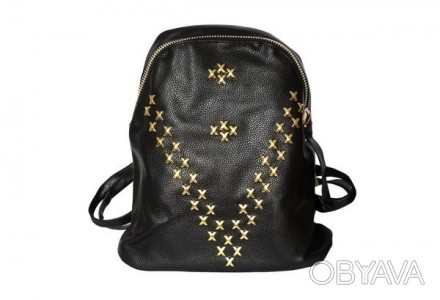 
 
Рюкзак чорний кожзам із золотими заклепками 38*28 см 7278 (581)
 Рюкзак чорни. . фото 1