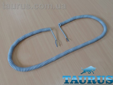 Кабель спиральный серого цвета ThermoPulse Gray Spiral Cable Long 150 cm. Гибкий. . фото 4