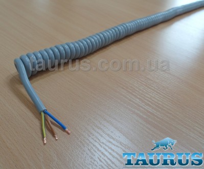 Кабель спиральный серого цвета ThermoPulse Gray Spiral Cable Long 150 cm. Гибкий. . фото 8