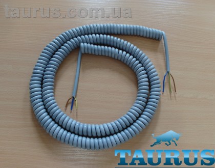 Кабель спиральный серого цвета ThermoPulse Gray Spiral Cable Long 150 cm. Гибкий. . фото 2