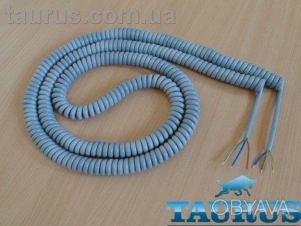 Кабель спиральный длинный серого цвета ThermoPulse Gray Spiral Cable Extra Long . . фото 1