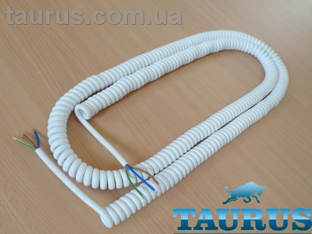 Кабель спиральный длинный белого цвета ThermoPulse White Extra Long 2m / 3x0.75 . . фото 3