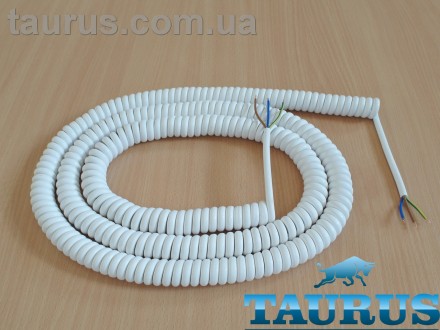 Кабель спиральный длинный белого цвета ThermoPulse White Extra Long 2m / 3x0.75 . . фото 2