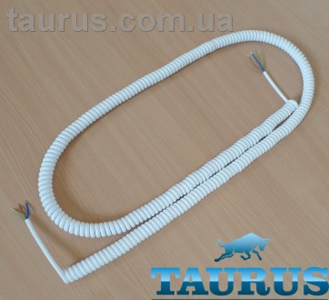 Кабель спиральный длинный белого цвета ThermoPulse White Extra Long 2m / 3x0.75 . . фото 5