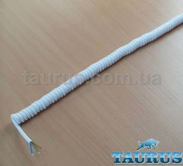 Кабель спиральный длинный белого цвета ThermoPulse White Extra Long 2m / 3x0.75 . . фото 4